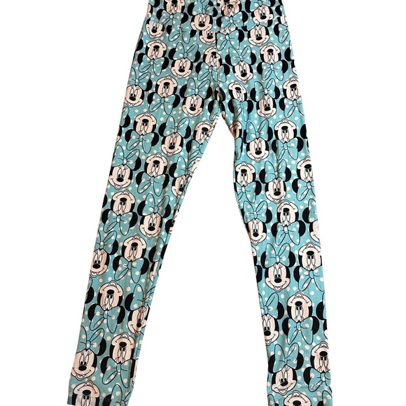 LuLaRoe Pants - LuLaRoe Disney Collection Minnie Mouse‎ Leggings Blue Polka Dot Womens One Size